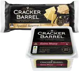 Coles Cracker Barrel Cheese Block or Slices 250g offer