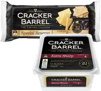 Coles Cracker Barrel Cheese Block or Slices 250g offer