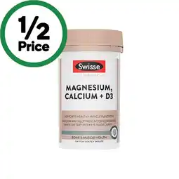 Woolworths Swisse Ultiboost Magnesium, Calcium + D3 Tablets Pk 120† offer