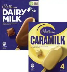 Coles Cadbury Dairy Milk Sticks 4 Pack-6 Pack 300mL-360mL offer