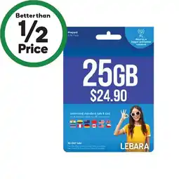 Woolworths Lebara $24.90 Starter Pack offer
