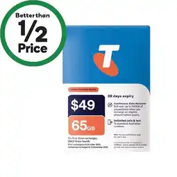 Woolworths Telstra $49 Starter Pack‡ offer
