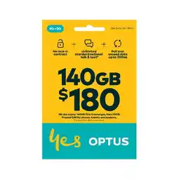 Woolworths Optus $180 SIM Starter Kit§ offer