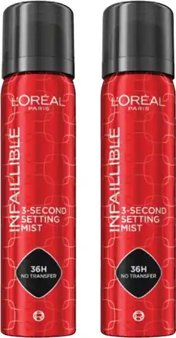 Coles L'Oréal Infaillible Setting Spray 75mL offer