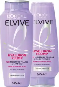 Coles L'Oréal Elvive Hyaluron Plump Shampoo or Conditioner 340mL offer