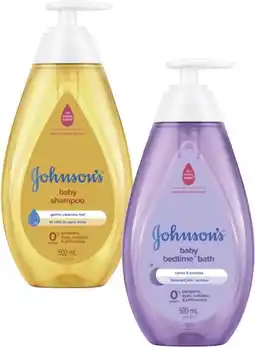 Coles Johnson's Baby Shampoo or Baby Bedtime Bath 500mL offer