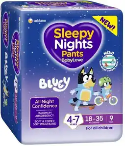 Coles BabyLove Sleepy Night Pants 8 Pack or 9 Pack offer