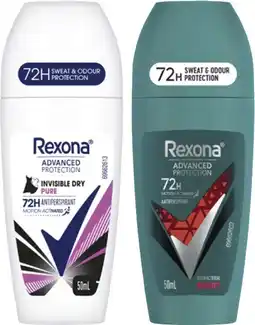 Coles Rexona Advanced 72hr Antiperspirant Roll On Deodorant 50mL offer