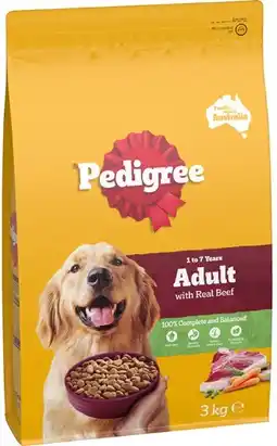 Coles Pedigree Dry Dog Food 2.5kg-3kg offer