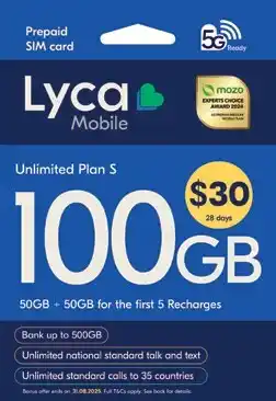 Coles Lyca Mobile $30 Starter Pack offer
