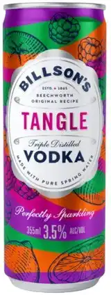 Coles Billson’s Tangle Vodka Mixed Drink Cans 4x355mL offer