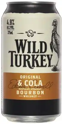 Coles Wild Turkey & Cola Cans 4x375mL offer
