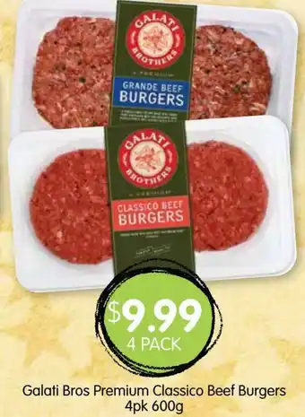 Spudshed Galati Bros Premium Classico Beef Burgers 600g offer