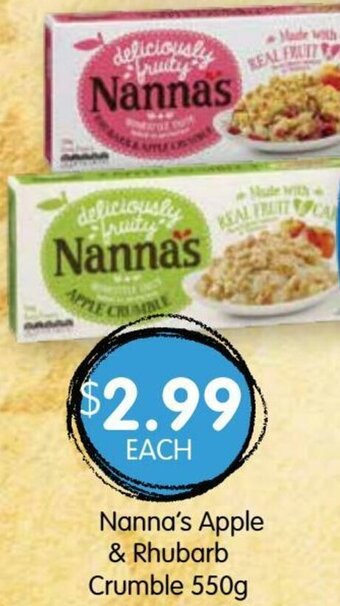 Spudshed Nanna's Apple & Rhubarb Crumble 550g offer