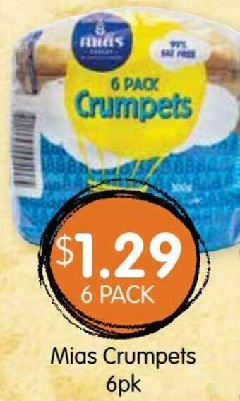 Spudshed Mias Crumpets 6pk offer
