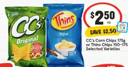 IGA CC's Corn Chips or Thins Chips offer