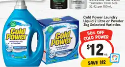 IGA Cold Power Laundry Liquid or Powder offer