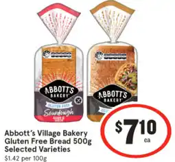 IGA Abbott's Village Bakery Gluten Free Bread offer