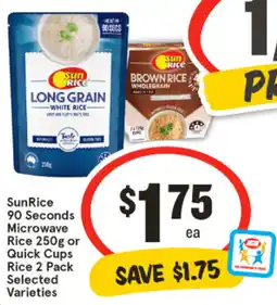 IGA SunRice 90 Seconds Microwave Rice or Quick Cups Rice offer