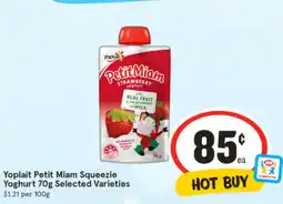 IGA Yoplait Petit Miam Squeezie Yoghurt offer