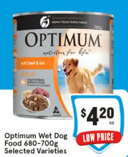 IGA Optimum Wet Dog Food offer