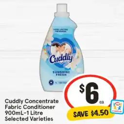 IGA Cuddly Concentrate Fabric Conditioner offer