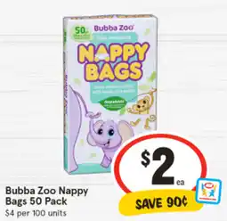 IGA Bubba Zoo Nappy Bags offer
