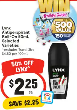 IGA Lynx Antiperspirant Roll-On offer