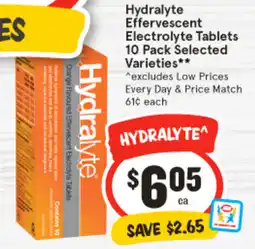 IGA Hydralyte Effervescent Electrolyte Tablets offer
