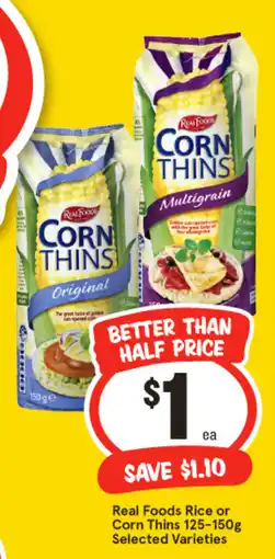 IGA Real Foods Rice or Corn Thins offer