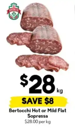 Drakes Bertocchi Hot or Mild Flat Sopressa offer