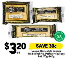Drakes Unique Homestyle Bakery Traditional Pie, Pasty or Sausage Roll offer