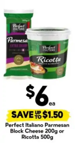 Drakes Perfect Italiano Parmesan Block Cheese or Ricotta offer