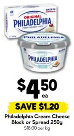 Drakes Philadelphia Cream Cheese Block or Spread offer