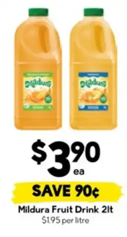 Drakes Mildura Fruit Drink offer