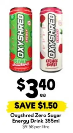 Drakes Oxyshred Zero Sugar Energy Drink offer