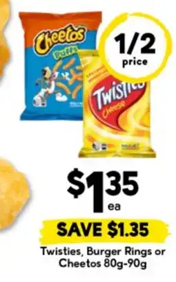 Drakes Twisties, Burger Rings or Cheetos offer