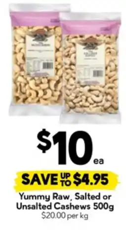 Drakes Yummy Raw, Salted or Unsalted Cashews offer