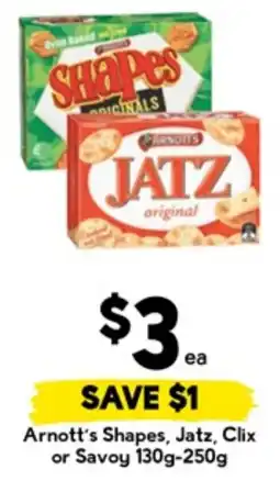 Drakes Arnott's Shapes, Jatz, Clix or Savoy offer