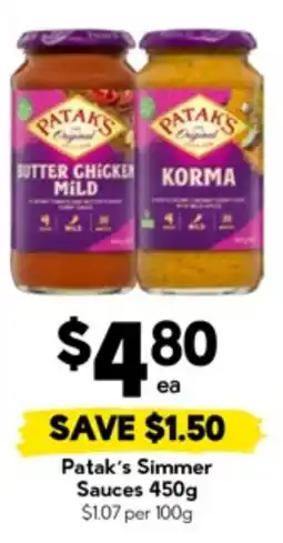 Drakes Patak's Simmer Sauces offer