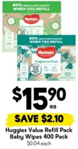 Drakes Huggies Value Refill Pack Baby Wipes offer