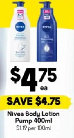 Drakes Nivea Body Lotion Pump offer