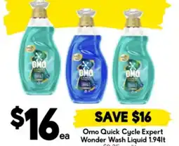 Drakes Omo Quick Cycle Expert Wonder Wash Liquid offer