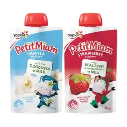 Woolworths Yoplait Petit Miam Kids Yoghurt Pouch 70g – From the Fridge offer