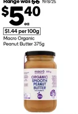 Woolworths Macro Organic Peanut Butter offer