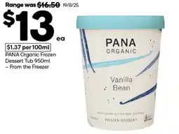 Woolworths pana organic frozen dessert tub offer