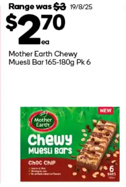 Woolworths Mother Earth Chewy Muesli Bar offer