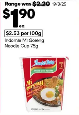 Woolworths Indomie Mi Goreng Noodle Cup offer