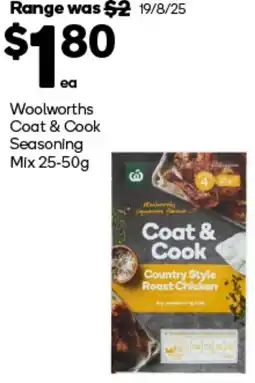 Woolworths Woolworths Coat & Cook Seasoning Mix offer