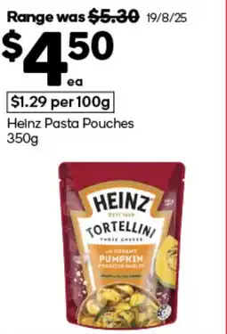 Woolworths Heinz Pasta Pouches offer